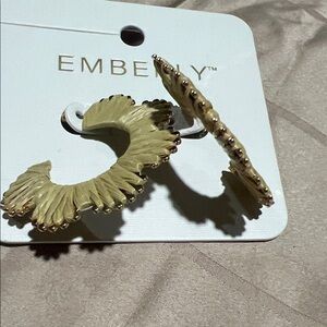 Emberly Gold and Cream Women's Earrings